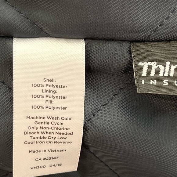 Talbots Insulated Hooded Full Zip Rain Coat Jacket Fitted Waist in Blue, Size SP - Picture 12 of 13